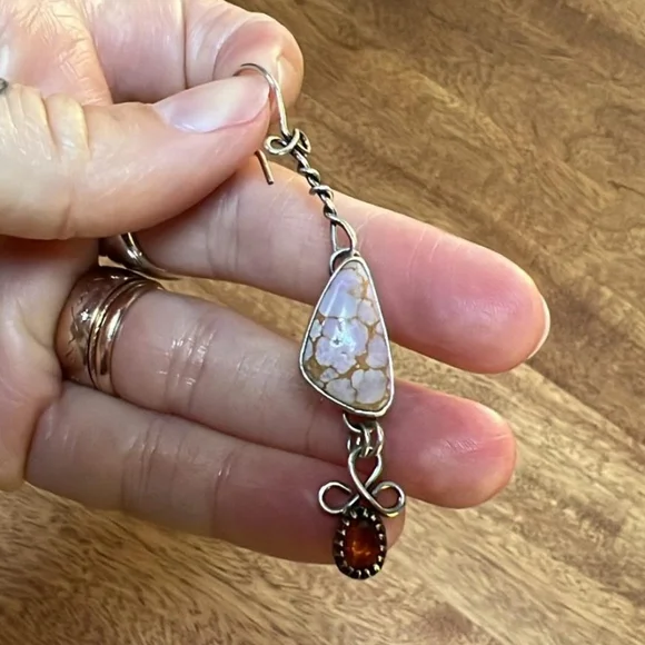 Lupanyxa Phosphosoderite and Citrine Earrings - Picture 3 of 5